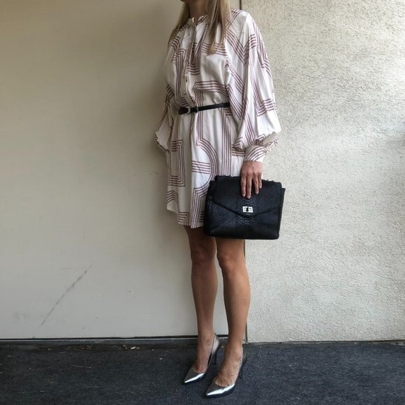 H&M Dress - Cream with Print - Size 4 - Picture 8 of 8